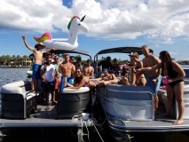 a group of people on a boat